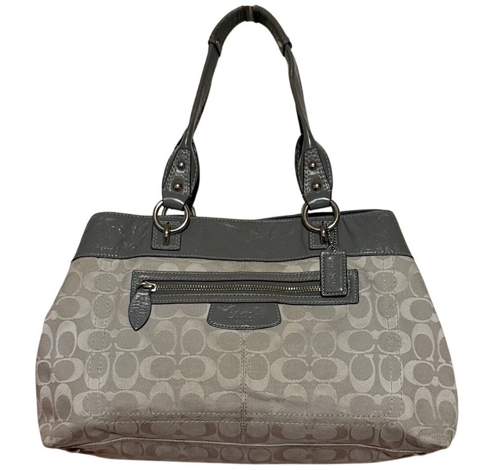 Coach Brooke Jacquard Satchel/Handbag Gray Silver Est 1941 L 10752 - F15533